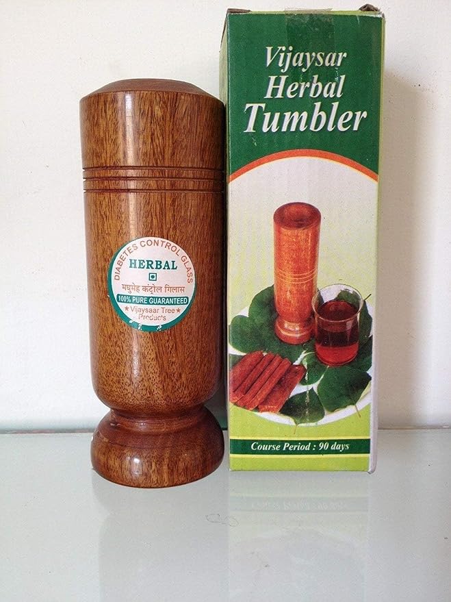 Vijaysar herbal wood tumbler (4 Inch)