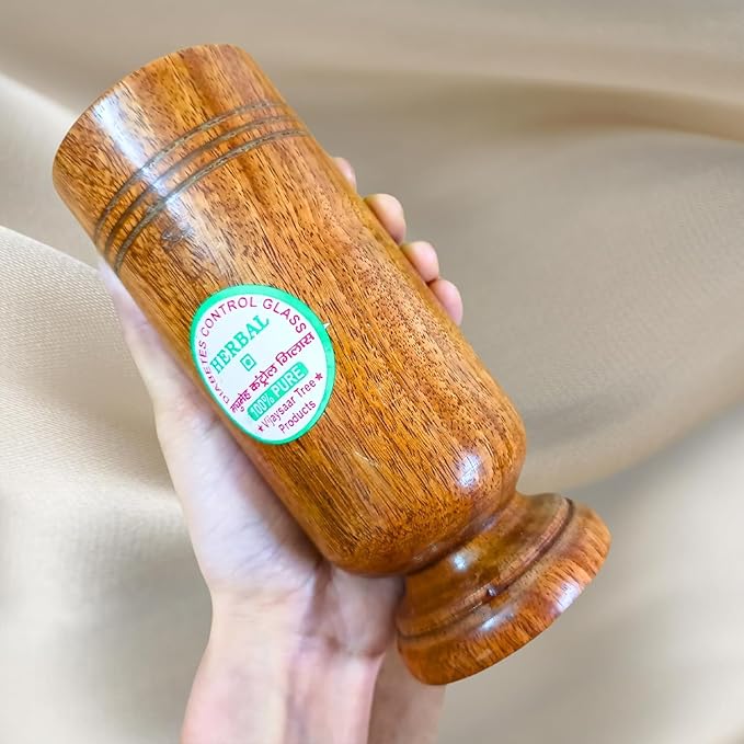 Vijaysar herbal wood tumbler (4 Inch)