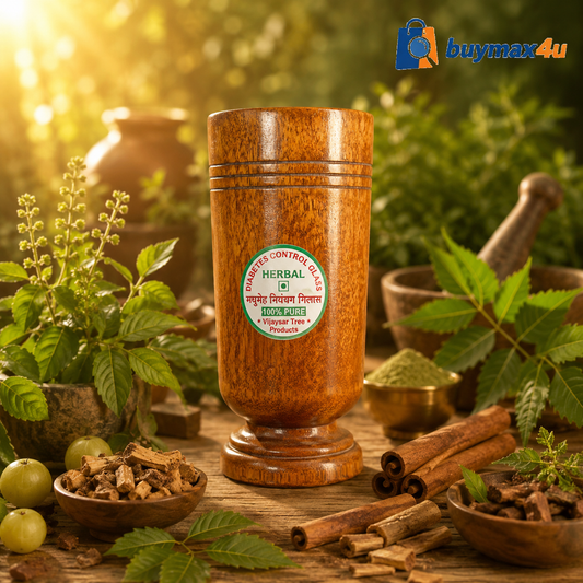 Vijaysar herbal wood tumbler (4 Inch)